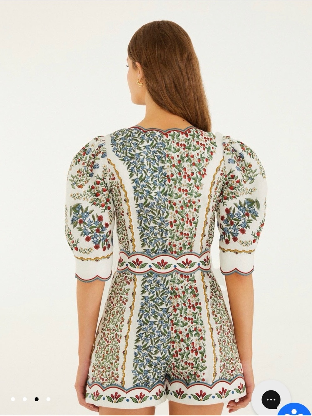 Farm Rio Off-White Fruit Beauty Mini Cut Out Romper - Picture 2 of 5